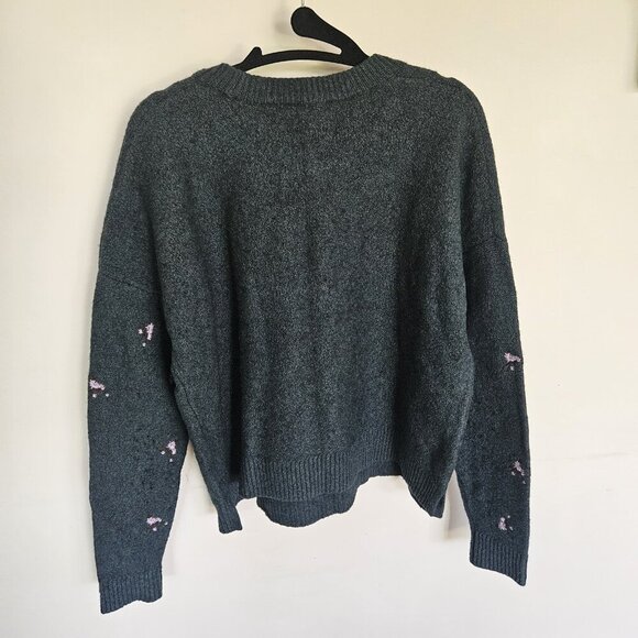 Madewell Plus Embroidered Cross-Stitch Floral Pullover Sweater – Size S - Picture 5 of 8